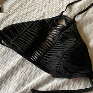 Black halter swim top